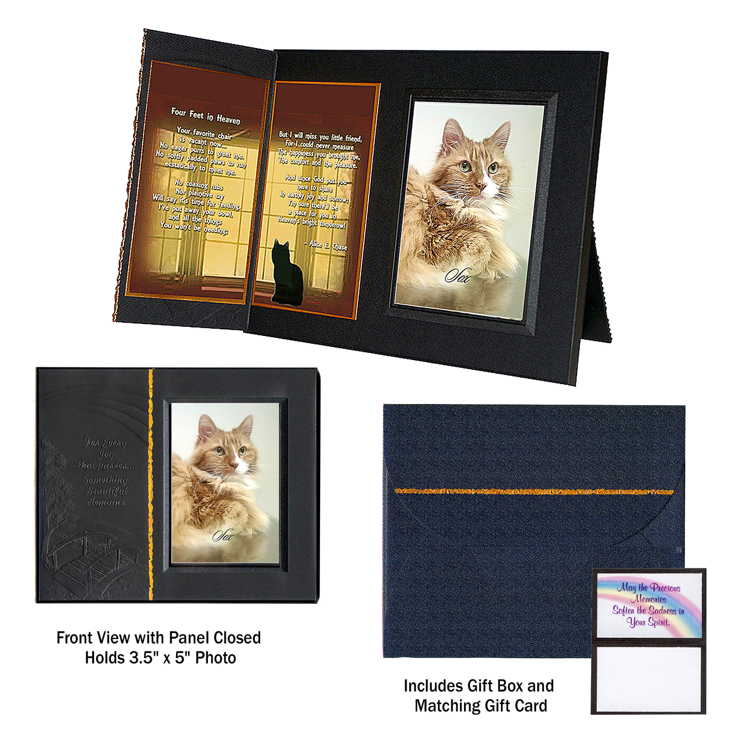 "4 Feet in Heaven" Cat Remembrance Picture Frame Gift Set
