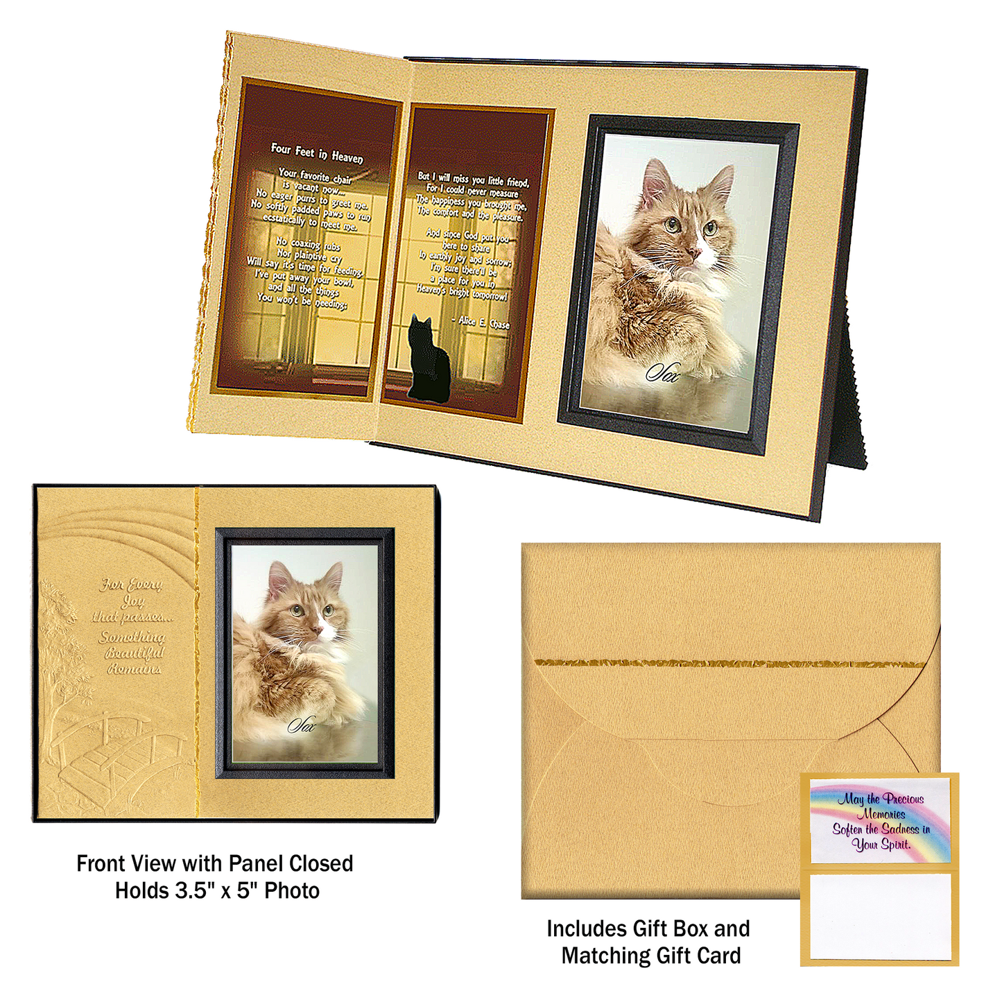 "4 Feet in Heaven" Cat Remembrance Picture Frame Gift Set