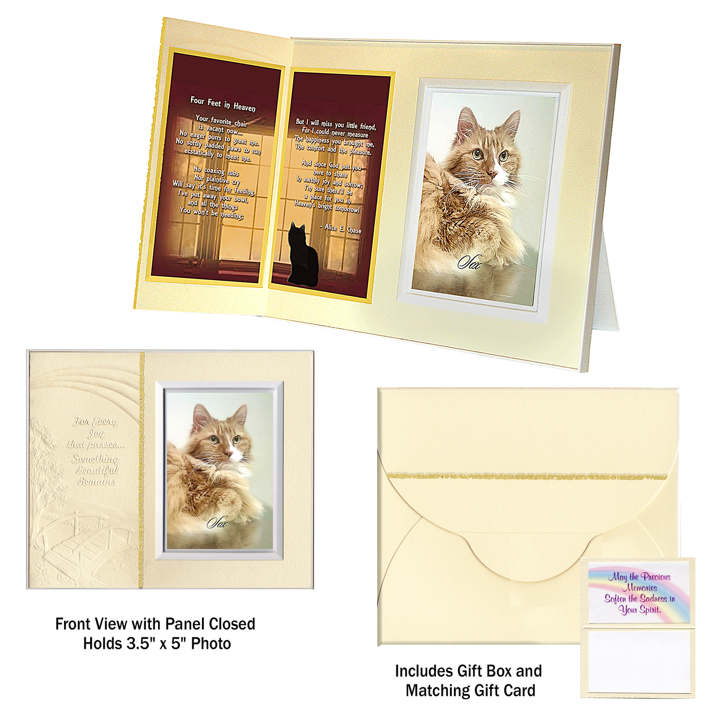 "4 Feet in Heaven" Cat Remembrance Picture Frame Gift Set