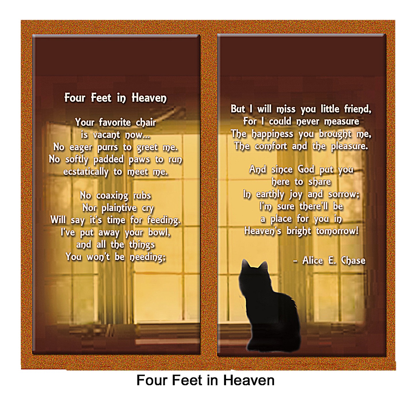 "4 Feet in Heaven" Cat Remembrance Picture Frame Gift Set