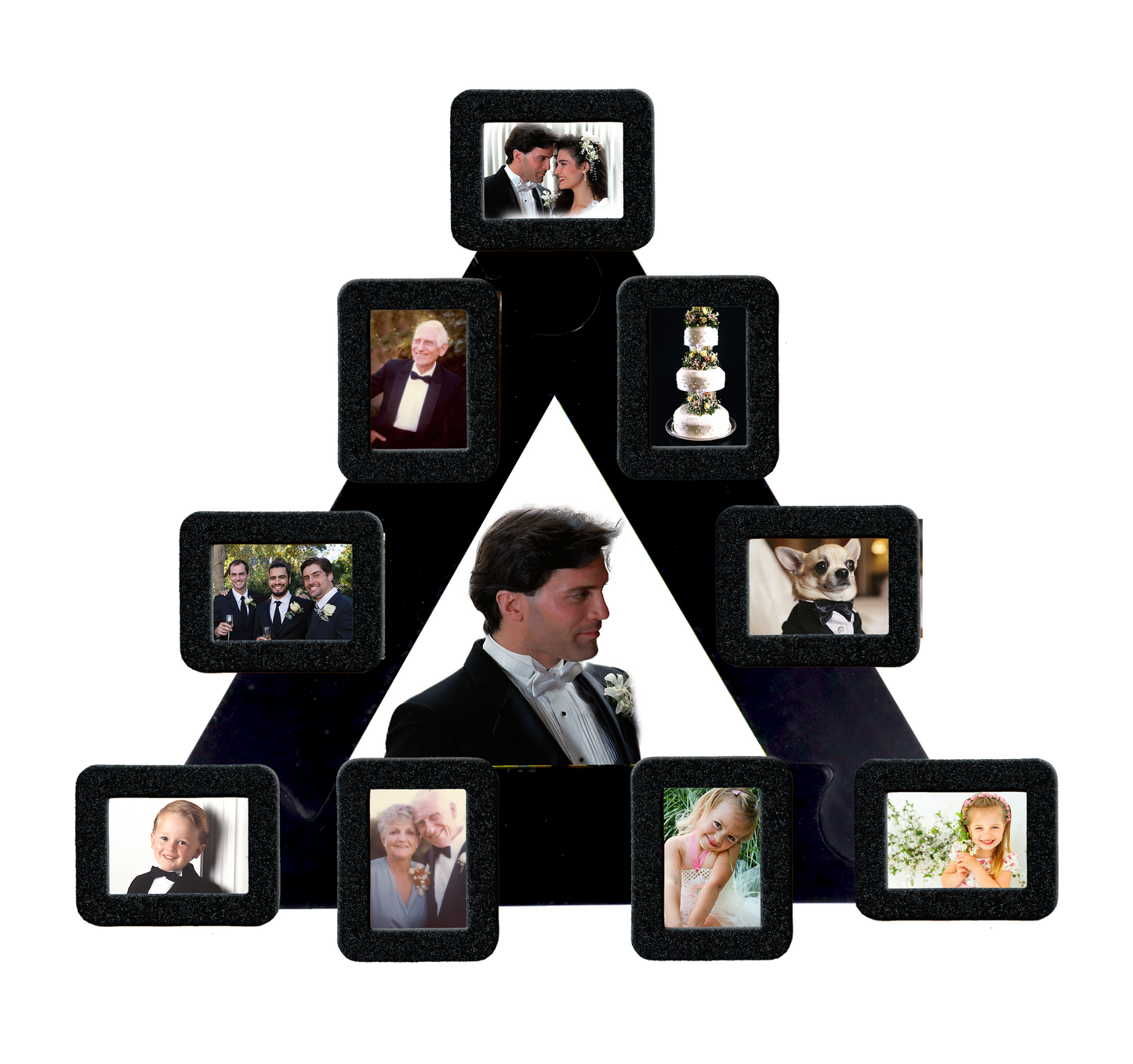 Wedding Photo Collage Kit Black Frame