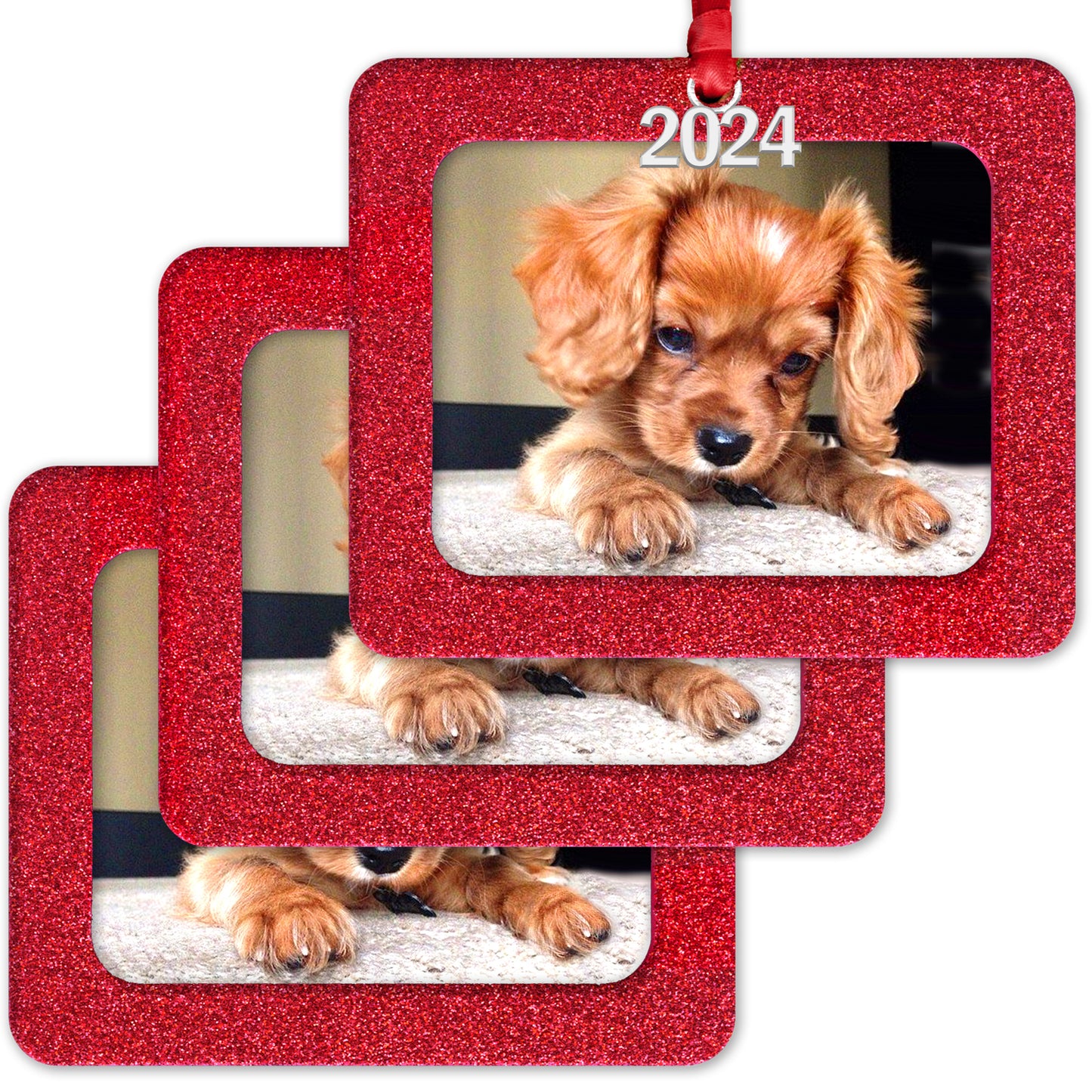 2024 Magnetic Christmas Photo Ornament, Horizontal