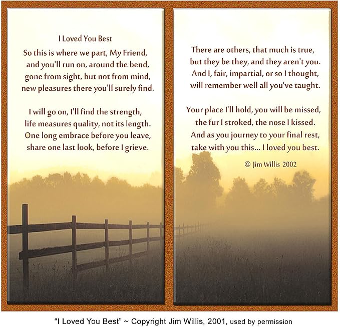 "I Loved You Best" Pet Remembrance Picture Frame Gift Set