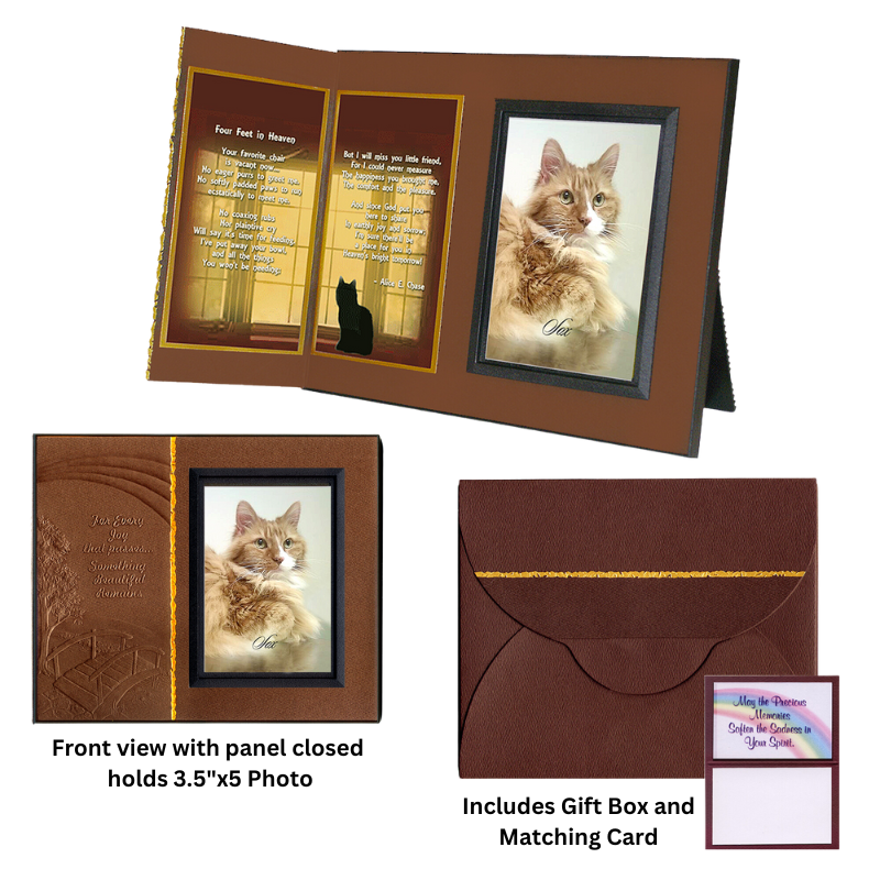 "4 Feet in Heaven" Cat Remembrance Picture Frame Gift Set