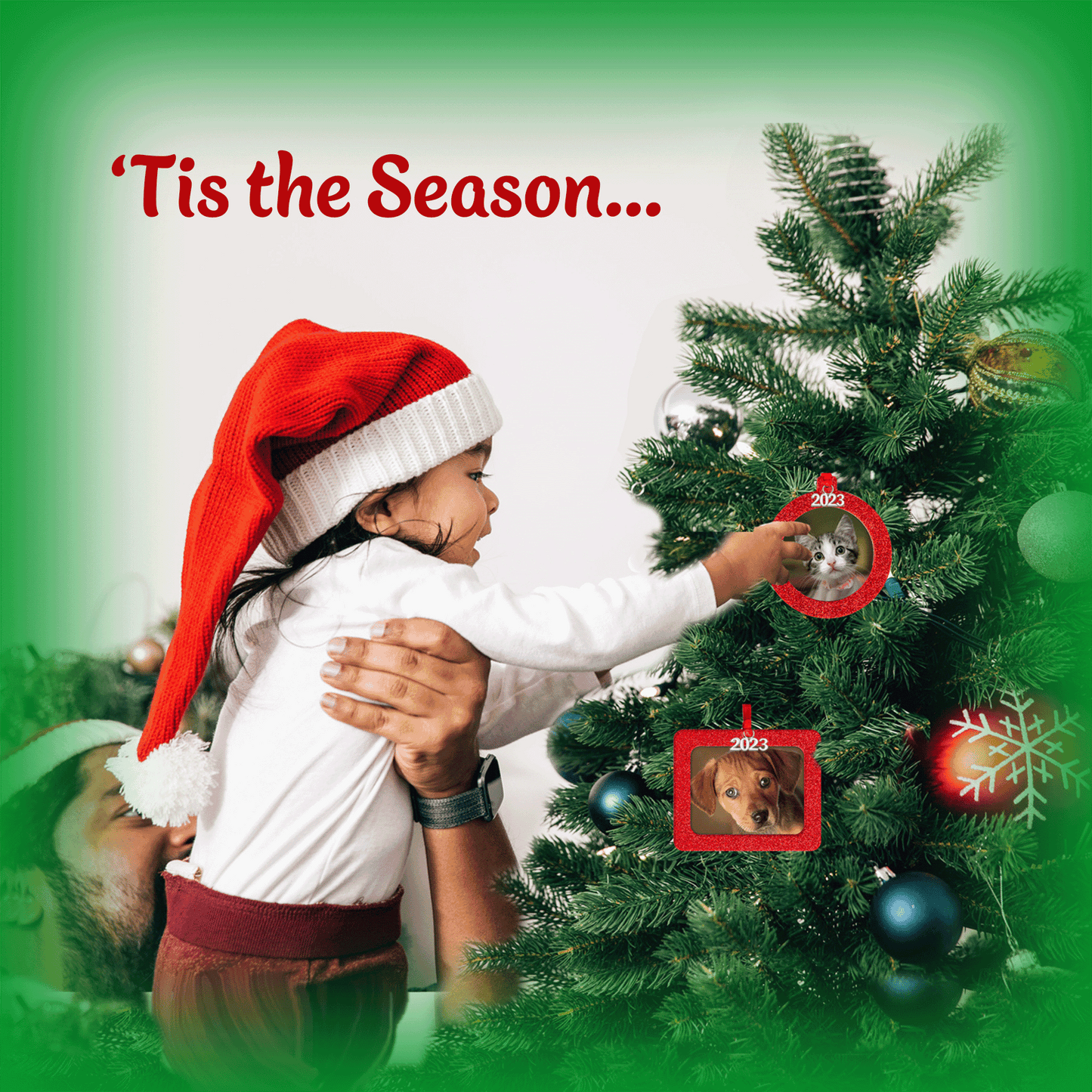 2024 Magnetic Christmas Photo Ornament, Vertical