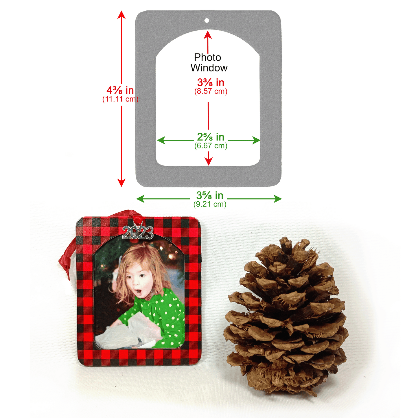 2024 Magnetic Christmas Photo Ornament, Vertical