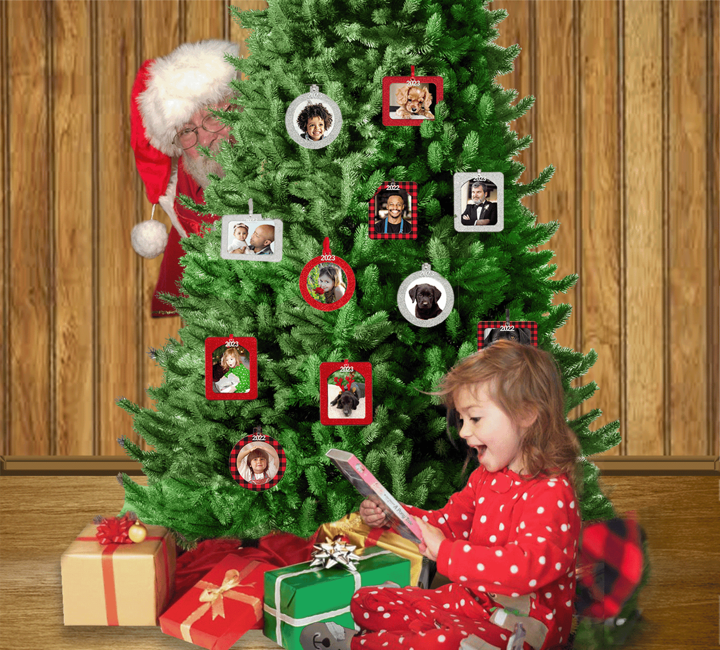 2024 Magnetic Christmas Photo Ornament, Round