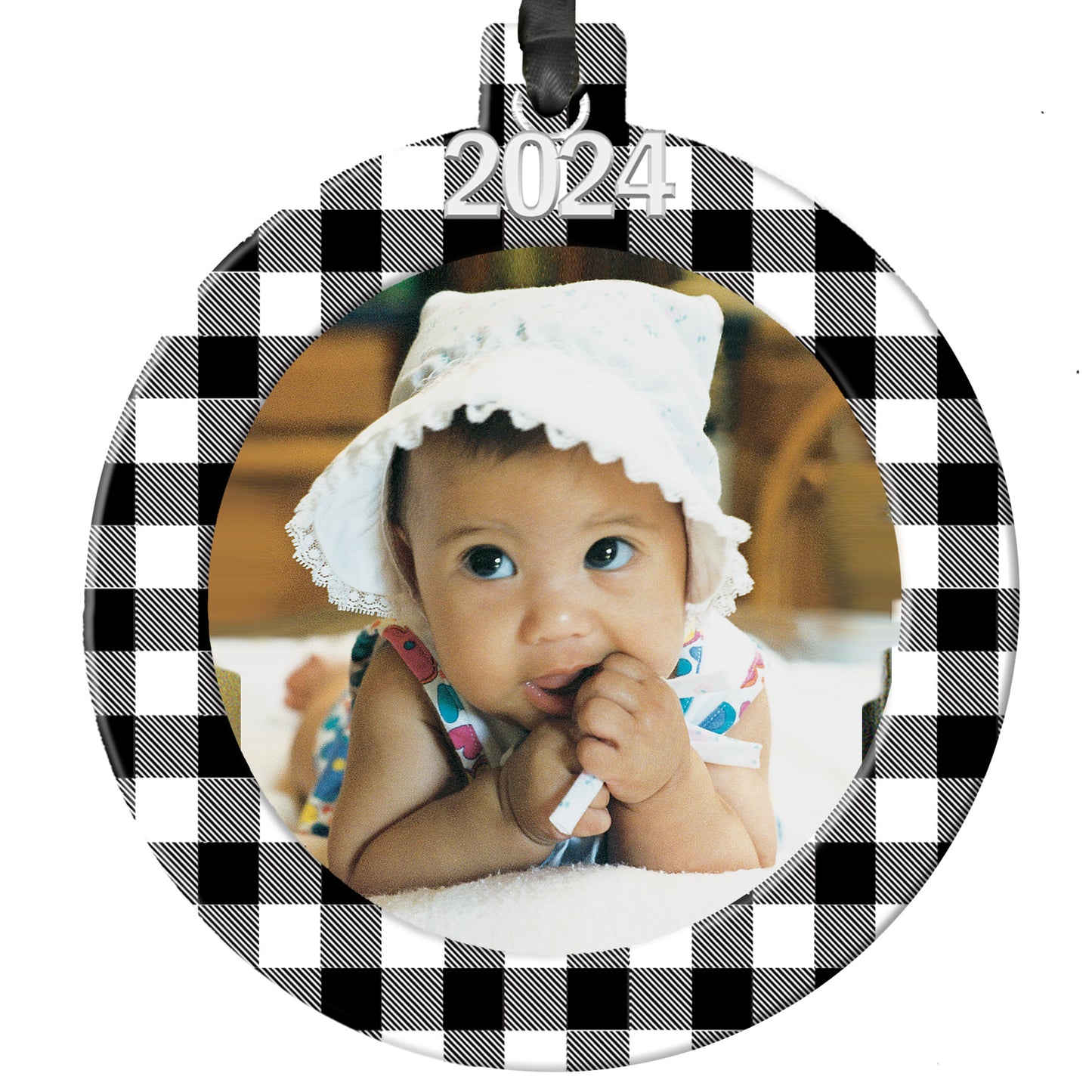 2024 Magnetic Christmas Photo Ornament, Round