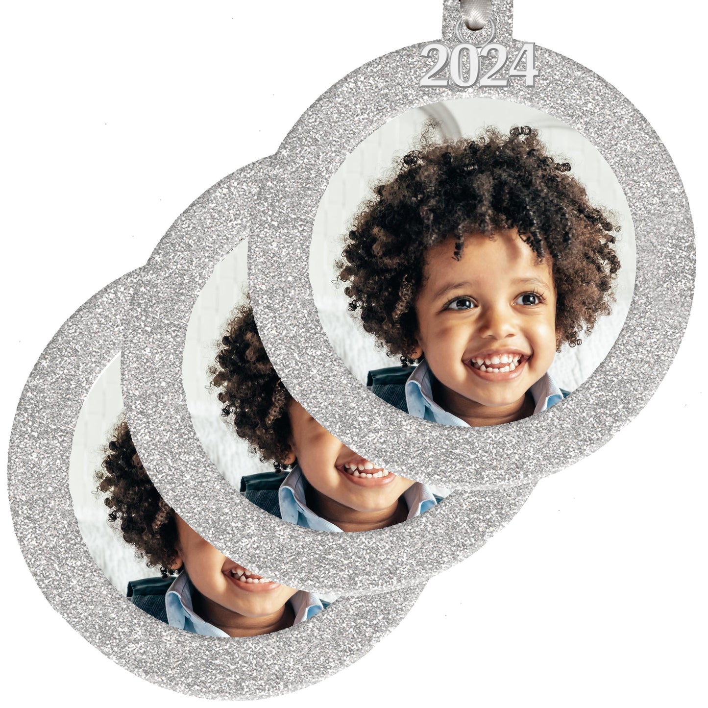 2024 Magnetic Christmas Photo Ornament, Round