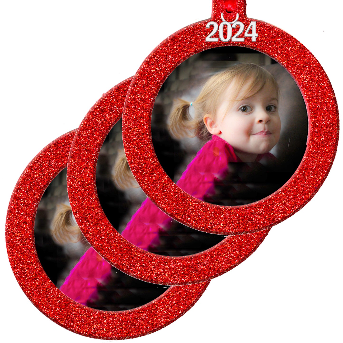 2024 Magnetic Christmas Photo Ornament, Round