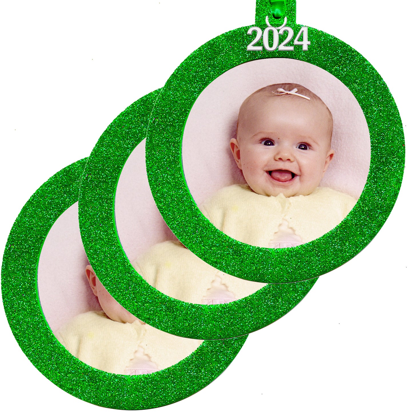 2024 Magnetic Christmas Photo Ornament, Round