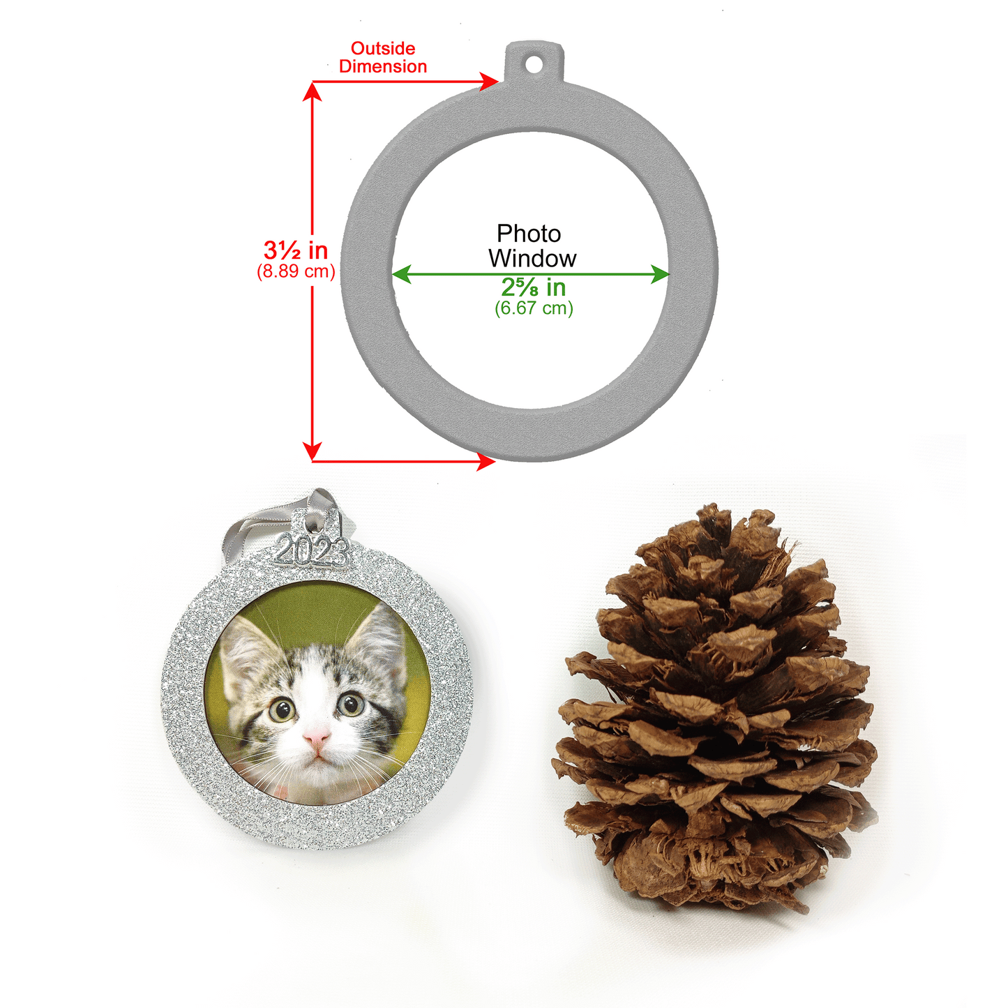 2024 Magnetic Christmas Photo Ornament, Round