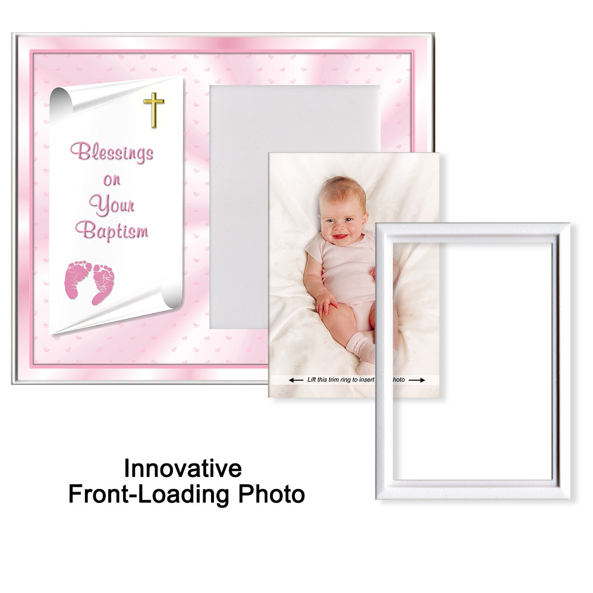 Baby Girl Blessing Picture Frame Gift Set - "Numbers 6:24-26"
